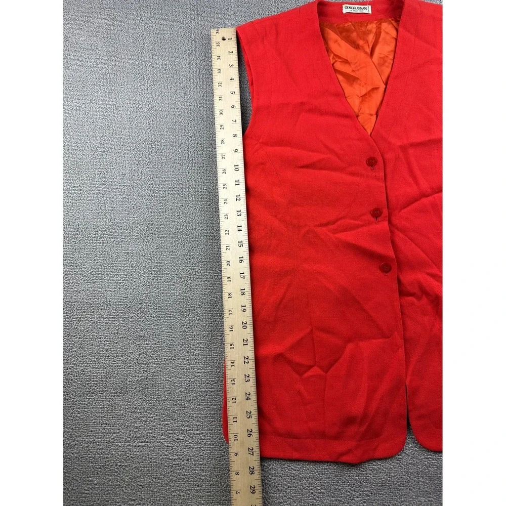 Vintage Giorgio Armani Le Collezioni Vest Women L Red Tailored Blazer Italy Made